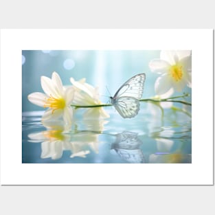 Butterfly Flower Nature Serene Tranquil Posters and Art